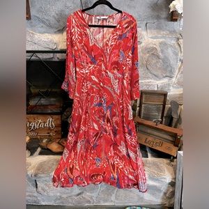 Zara metallic thread printed dress